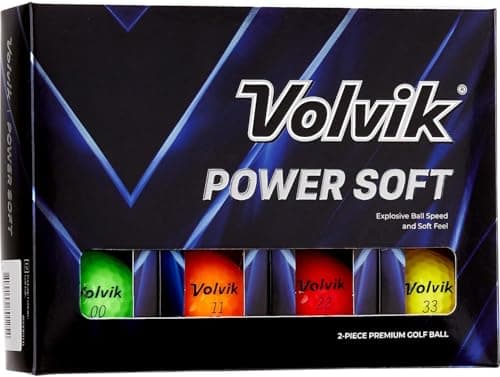 Image of Volvik Powersoft Assorted Mix Golf Balls – New for 2025, 75 Compression, Glossy, 2 Piece Single Core, Multi-Colour, 12 Pack