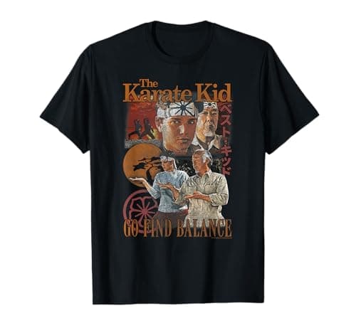 Image of The Karate Kid Go Find Balance Vintage Photo Collage Movie T-Shirt