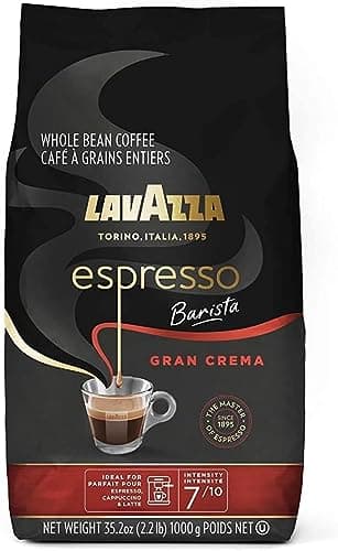 Image of Lavazza Espresso Gran Crema, Whole Bean Coffee Blend, Medium Espresso Roast, 2 x 1kg Pack