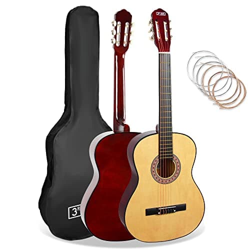 Image of 3rd Avenue 3/4 Size Kids Classical Guitar Spanish Nylon String Beginner Pack Bundle - 6 Months FREE Lessons, Bag, Strings – Natural