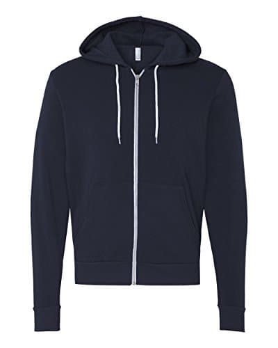 Image of Canvas Unixex Zip-up Polycotton Fleece Hooded Sweatshirt/Hoodie (M) (Navy Blue)