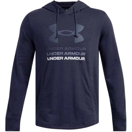 Image of Under Armour Mens Rival Terry Graphic Hoodie Blue L