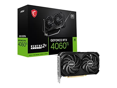 Image of MSI Gaming GeForce RTX 4060 Ti 8GB GDRR6 128-Bit HDMI/DP Nvlink TORX Fan 4.0 Ada Lovelace Architecture Graphics Card (RTX 4060 Ti Ventus 2X Black 8G OC)