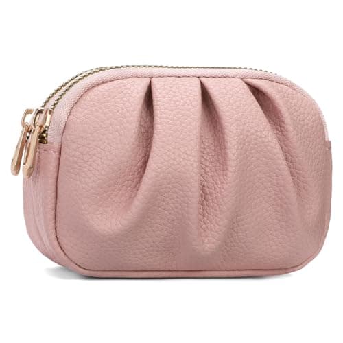 Image of SENDEFN Mini Coin Purse Small Purses for Women Vegan Leather Coin Pouch Ladies Wallets with Double Zipper