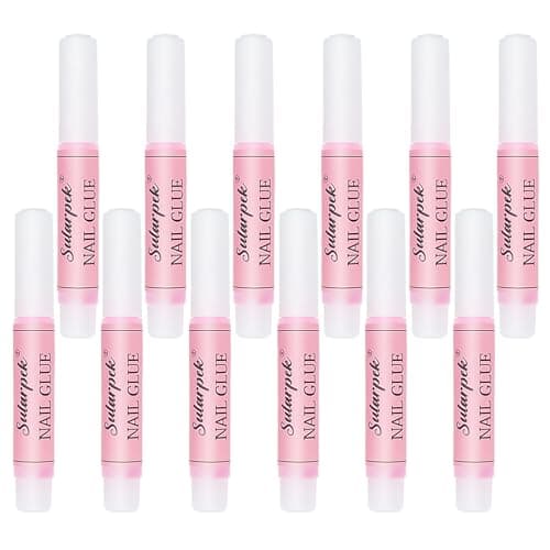 Image of Sularpek 12 Pcs Nail Glue - Extra Strong Adhesive for False Tips - Quick Dry for Salon & Home