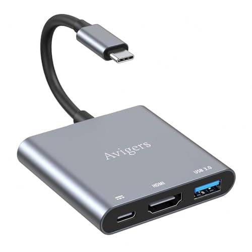 Image of Avigers USB C to HDMI Adapter, USB C to hdmi Multiport Adapter with 100W PD Fast Charging & USB 3.0 Port, Type-C to HDMI 4K Converter for iPhone 16/15, MacBook Pro Air/iPad Pro/Surface/Samsung