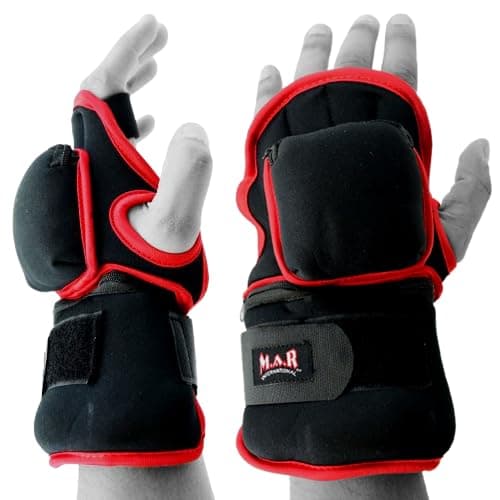 Image of Neoprene Weighted Gloves 3kg, Pair of Adjustable Training Gloves for Boxing, Cardio, Running, Fitness, Kickboxing, Strength & Stamina Building, Heavy Hands Workout Weights (B-3KG)