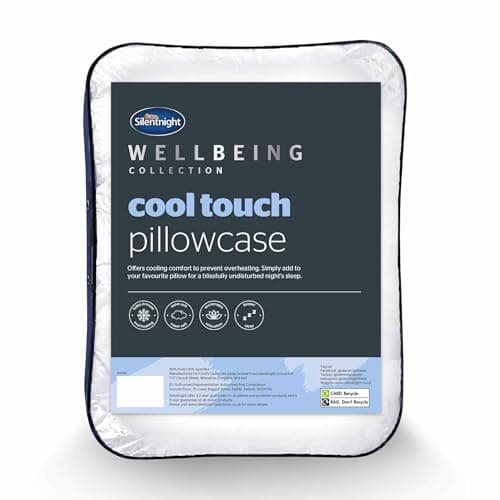 Image of Silentnight Cool Touch Pillowcase - Best Cooling Temperature Control Pillow Cover Case For Hot Flashes Warm Sleepers Stay Cool At Night - Prevent Overheating Long Lasting Pillowcase