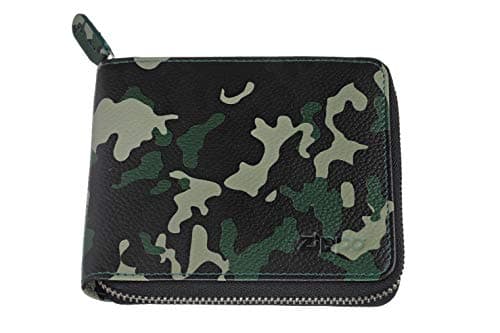 Image of Zippo - Purse/Wallet for Women and Men, Leather, Green Camouflage, with RFID Protection, Coin Compartment, Ideal for Cards and Notes