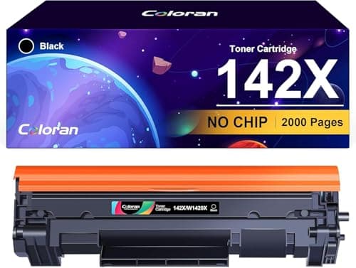 Image of Coloran 142A 142X Toner (Without Chip) Compatible with HP 142A 142X W1420A W1420X for Laserjet M110we M110 M110w MFP M140we M140 M140w M139 M139we (1 Black)