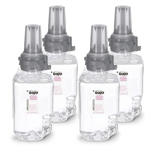 Image of URBNLIVING 4 x GOJO Clear 700ml Mild Foaming Hand Wash Refill – Fragrance Free & Dye Free Soap for ADX-7 Dispensers | Moisturising Handwash for Commercial & Workplace Use
