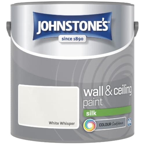 Image of White Whisper Johnstone’s Wall & Ceiling Silk Paint 2.5L – Smooth Silk Finish, Excellent Coverage, Quick Dry, Low Odour Interior Paint for Walls & Ceilings