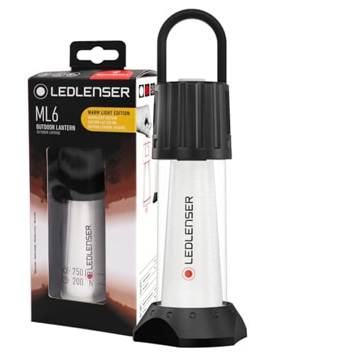 Image of Ledlenser ML6 Warm Light LED Rechargeable Lantern & Powerbank, Powerful 750 Lumen Camping Lantern, Rechargeable Outdoor Light, Camping and Hiking Lamp, Bright Warm Light, Up to 70 Hours Battery Life