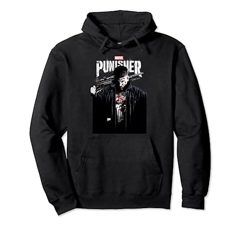 Image of Marvel The Punisher Contrasting Portrait Pullover Hoodie