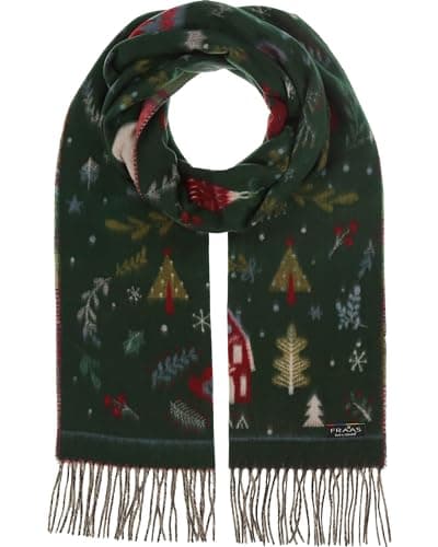 Image of Fraas Cashmink Christmas Scarf - Scarf with Santa Claus motif for menand women - 35 x 200 cm - Made in Germany - Warm XXL Scarf - Perfect as a Christmas gift