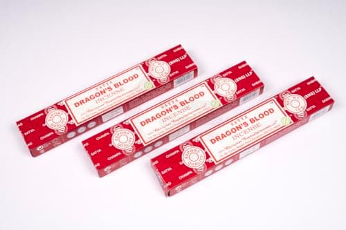 Image of Original Satya Dragon's Blood Incense Sticks Gift Pack of 3X 15G for Aromatherapy, Spa, Yoga, Weddings, Meditation, Healing, Positivity and Relaxation by Greensense