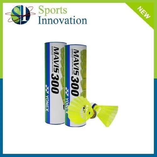 Image of YONEX Nylon Mavis 300 Shuttlecocks Choice of White/Yellow Medium/Fast (Tube of 6) (Yellow, Medium)