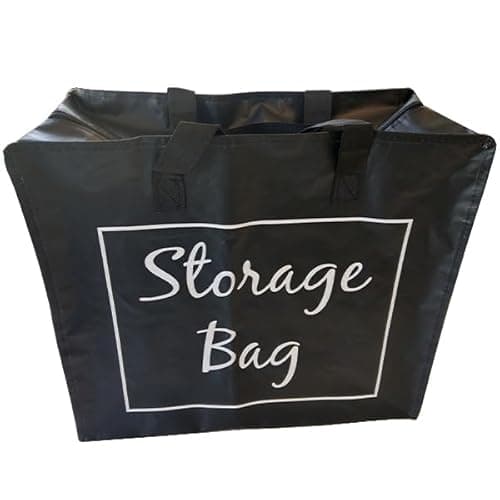 Image of Multi-Purpose Storage Bag – Heavy Duty Black Organizer 45cm x 39cm x 20cm Reusable Tote for Clothes, Bedding, Laundry, Toys, Sports Equipment, Books & Decorations Durable Household Storage