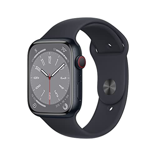 Image of Apple Watch Series 8 (GPS + Cellular, 45MM) - Midnight Aluminium Case with Midnight Sport Band (Renewed)