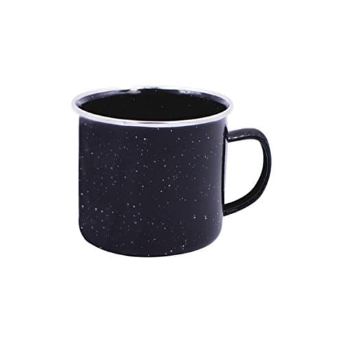 Image of Milestone Camping Enamel Travel Mug/Ideal for Camping, Hiking, Fishing, Travels & More/Black Colour Mug