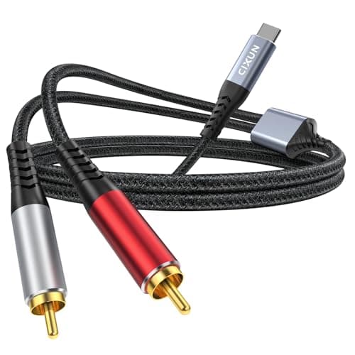 Image of CIXUN USB C to RCA Audio Cable,Type C to 2 Male Y RCA Splitter,Compatible with Phone,Tablet,DVD,Amplifier,Speaker Car Stereo(1M/3FT)