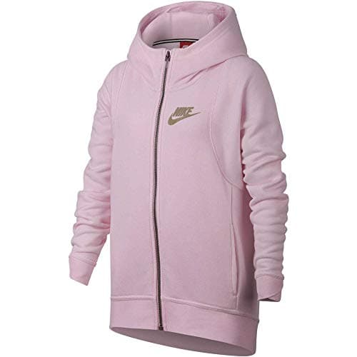 Image of NIKE G NSW MDRN Hoodie FZ Sweatshirt, Girls, Arctic Pink, XS