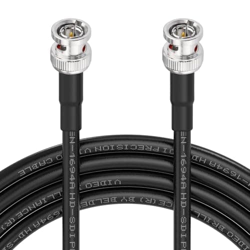 Image of Superbat 3G/6G/12G SDI Cable 1.5m BNC Male to Male Black Belden 1694A 75ohm SDI Video Cable for Broadcast Camera Professional Camcorder SDI Converter CCTV Monitor Supports 4K/8K