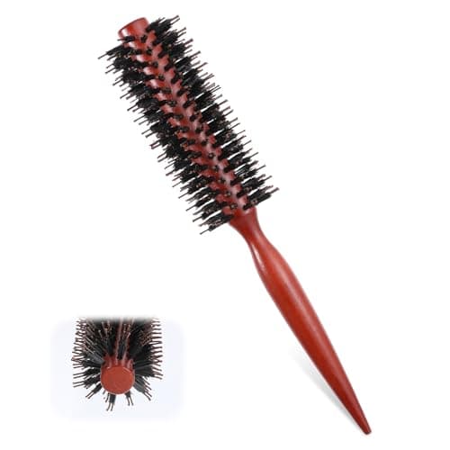 Image of Giantree Small Round Brush, Boar Bristle Hair Brush, Roll Brush for Blow Drying Volumizing Hair Brush, Travel Brush for Women for Wet or Dry Hair Detangling Smoothing Massaging Portable Travel Size