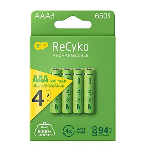 Image of RECYKO GP AAA Rechargeable Battery – LR03 650 mA (Blister 4 units) Ø10.5 x 44.5 mm
