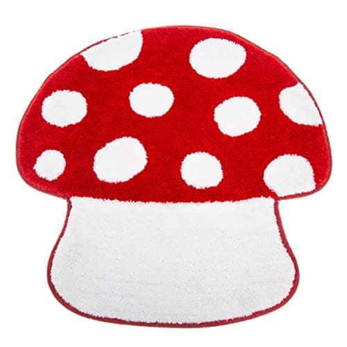 Image of Sass & Belle Red Mushroom Tufted Bath Mat
