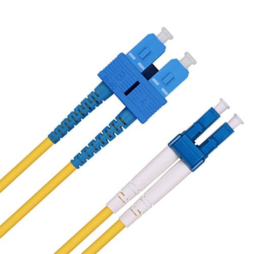 Image of Ipolex LC to SC Fiber Patch Cable, Single Mode, 1G/10GB, Duplex 9/125μm, LSZH Fiber Optic Jumper for SMF SFP/SFP+ Transceiver, 10m, 1-Pack