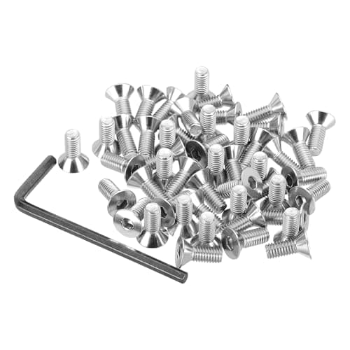 Image of PATIKIL #10-32 x 1/2" Flat Head Socket Cap Screws, 50Pcs Countersunk Bolts Head Machine Screws 304 Stainless Steel (18-8) UNF Socket Drive Bolt Fasteners for Industry Machinery Household