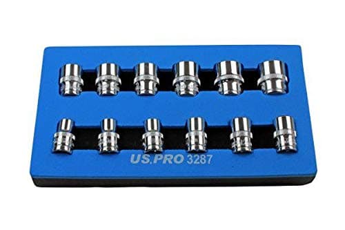 Image of US PRO Tools 12PC 3/8" DR 12PT Shallow Socket Set 8-19MM 3287