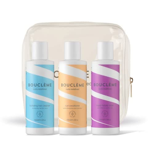 Image of Bouclème Hair Care Gift Set - Curly Hair Products - Ultimate Travel Kit for Curls & Waves - Hydrating Cleanser, Curl Conditioner & Super Hold Styler 3 x 100ml