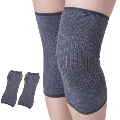 Image of Cashmere Stretchy Knee Warmer Knit Warming Arthritic Knee Sleeve Anti-Slip Soft Thermal Knees Brace Night Sleep Leg Sleeve Breathable Knees Wrap Pads Support Band for Men Women, Pain Relief, Walking