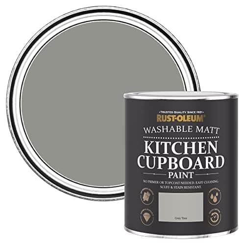 Image of Rust-Oleum Grey Kitchen Cupboard Paint in Matt Finish - Grey Tree 750ml