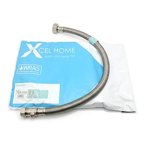Image of 1 x WRAS Approved 500mm 15mm Compression with Isolation Valve x 3/4" BSP Flexible Pipe Connector Stainless Steel Braided
