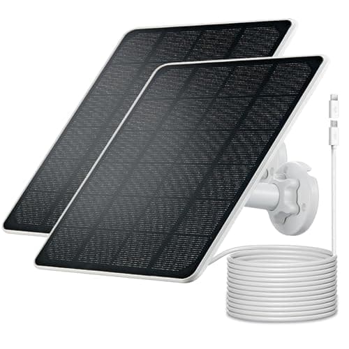 Image of Solar Panel Charger for Arlo Essential 2K Outdoor(2nd Gen)/Essential XL Camera(2nd Gen)/Essential Spotlight Camera, USB C and Micro USB Plug, 9.8ft Cable, Weatherproof (2Pack)