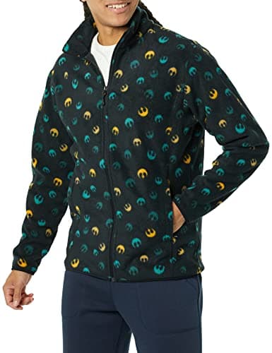 Image of Amazon Essentials Disney | Marvel | Star Wars Men's Polar Fleece Full-Zip Mock Jackets, Star Wars Rebel, L