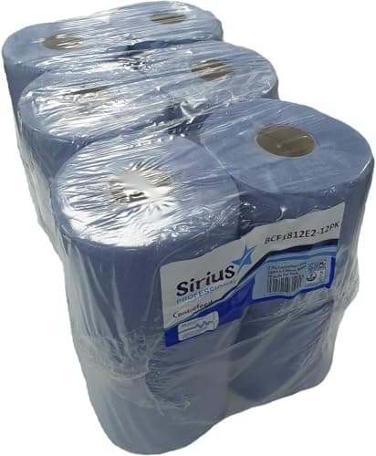 Image of 12 x Centre Feed Rolls Blue Tissue Paper Roll (2 Ply)
