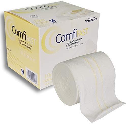 Image of Comfifast Elastic tubular viscose elastic bandage - for very large limbs, baby's trunk, yellow line 10.75 cm (for limb circumference 35-65 cm) - 10 m roll
