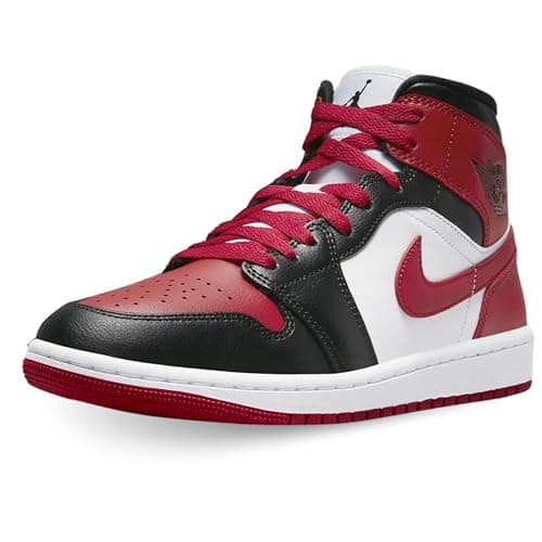 Image of NIKE Air Jordan 1 Mid Bred Toe (W) Style Code: BQ6472-079, Bred Zwart Rood, 8 UK