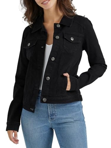 Image of Wrangler Authentics Women's Stretch Denim Jacket, Black, S
