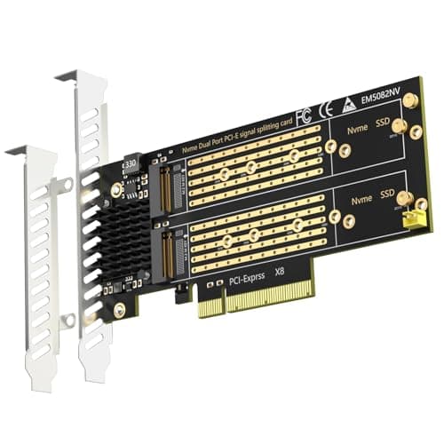Image of GLOTRENDS PA21 Dual M.2 NVMe to PCIe 4.0 X8 Adapter Without PCIe Bifurcation, Setup Soft M.2 NVMe RAID via OS Tool (Support 22110/2280 Size), (PCIe Bifurcation Motherboard is Required)