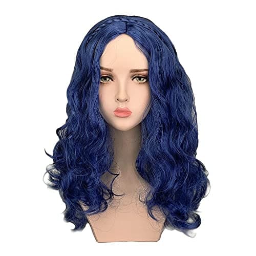 Image of Wig for Halloween Fashion Christmas Party Dress Up Wig Movie Descendants 2 Evie Cosplay Anime Character Wig Dark Blue