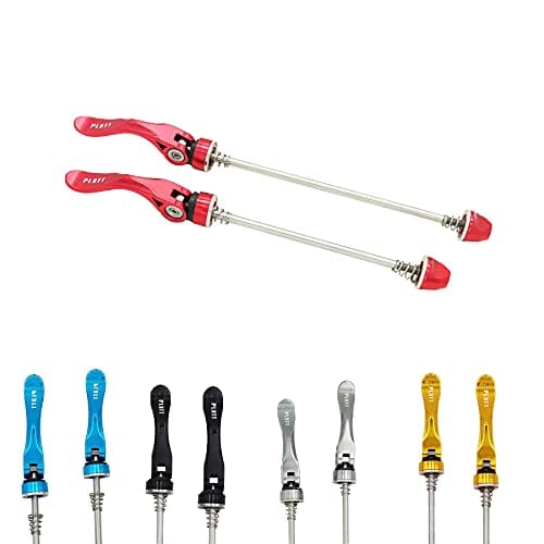 Image of PLATT Bike Quick Release Skewers MTB Wheel Hub Skewers Front and Rear Axle Fit for Road Bike,Mountain Bike, BMX (Red,1Pair)