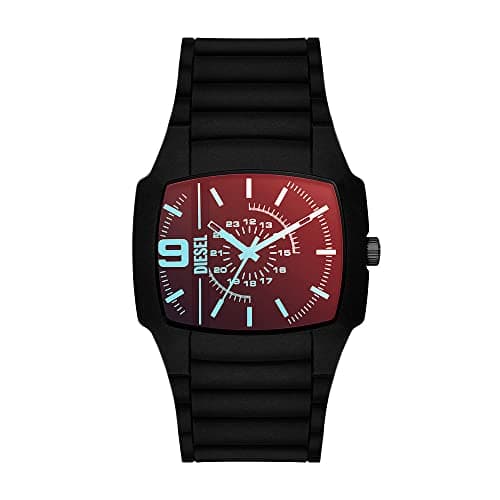 Image of Diesel Watch for Men Cliffhanger 2.0, Quartz Three Hand Movement, 45 mm Black Mixed Case with a Silicone Strap, DZ2166