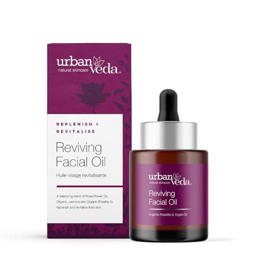 Image of Urban Veda Reviving Facial Oil |Collagen Face Oil |For Mature, Tired & Wrinkled Skin|Squalane oil, Organic Rosehip Oil and Shatavari Oil| Anti Aging & Anti Wrinkle |Face Bio oil | Vitamin E Oil |30 ML