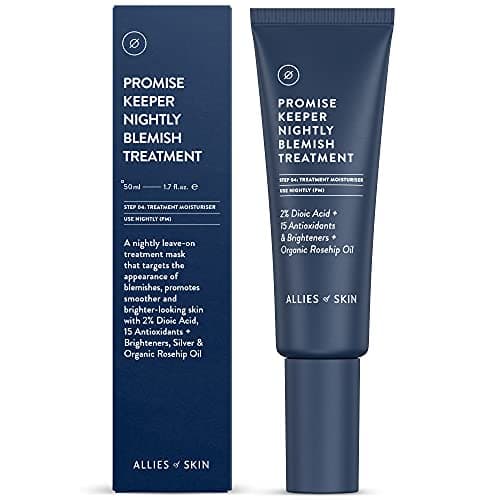 Image of Allies of Skin Promise Keeper Blemish Sleeping Facial: Night Cream Moisturizer Treatment. Dioic + Mandelic + Lactic Acid, Manuka Honey, Rosehip Oil. Hydrates & Refines Skin 1.7 oz / 50 ml