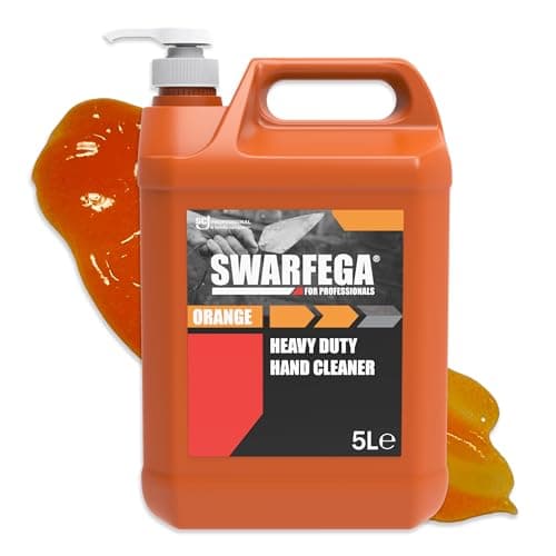Image of Swarfega Orange 5L Pump – Heavy Duty Hand Cleaner with Non‑Abrasive Scrubbing Agents, Solvent‑Free, Removes Oil, Grease & Industrial Dirt, Hygienic Pump System – For professional use only